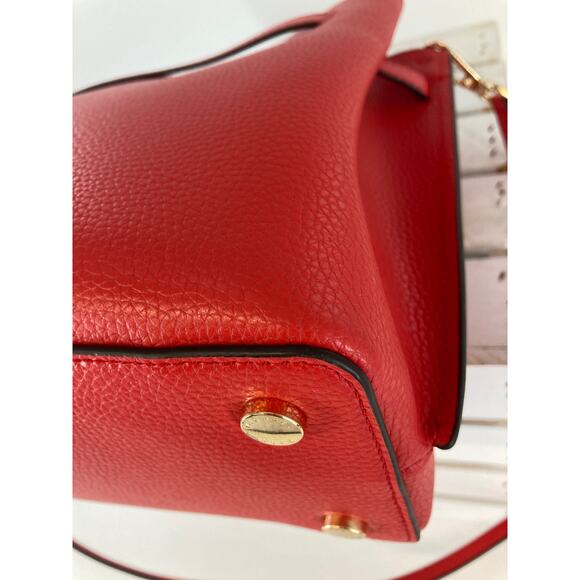 MICHAEL KORS LARGE RED PEBBLED LEATHER CROSSBODY BAG - Picture 9 of 15